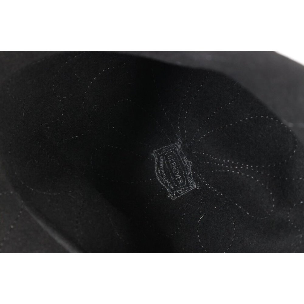 Vintage 50s Rockabilly Wool Felt Sequined Flower Bucket Hat Cap Black Womens USA - Picture 9 of 9
